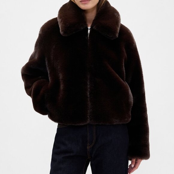 GAP Factory Jackets & Blazers - GAP Factory Women's Relaxed Faux-Fur Jacket in Brown- Size XS- New!